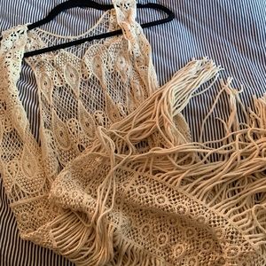 UO Crochet Fringe Vest